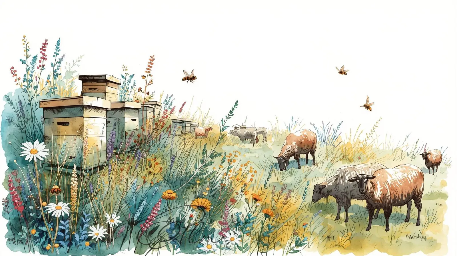 Schafe und Ziegen auf der öschpringer Alm